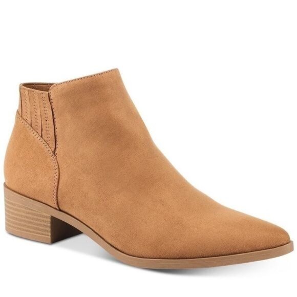 American Rag Torif  Tan Faux Suede Ankle Bootie Size‎ 9 womens - Picture 1 of 14
